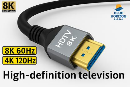 HDMI 2.1 cable features – HDR, 8K60Hz, 4K120Hz, 48Gbps.