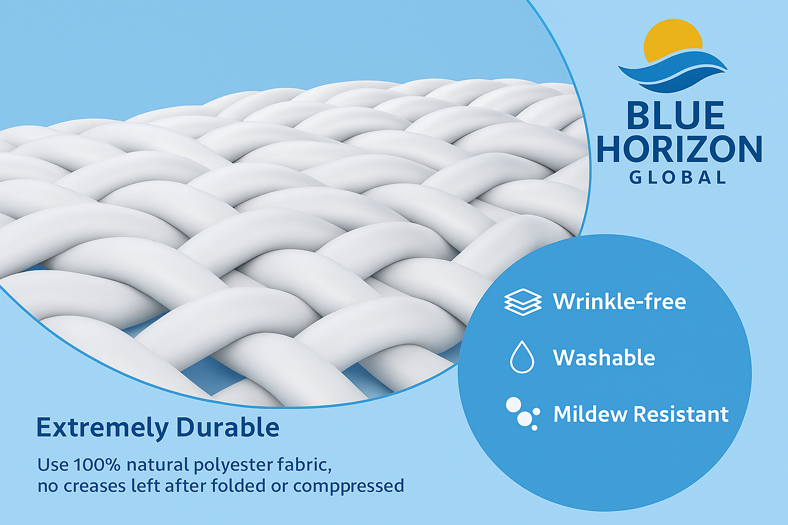 Wrinkle-free washable polyester projector screen fabric.