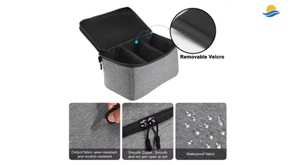 Heavy-duty nylon projector bag with velvet lining, scratch-resistant, shockproof, dirt-resistant design with removable thickened soft partition inside projector carrying case.