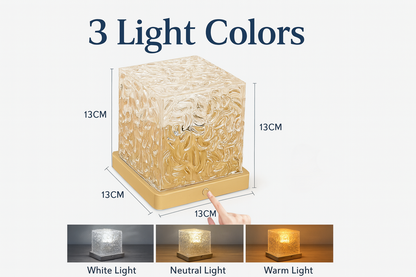3 light color modes chart showing white, neutral, and warm light for the projector cube.
